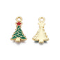 Mini Christmas Tree Enamel Charms (10 Pieces) 20x11x2 MM Green Metal Alloy Pendants For Jewellery Making Decoration Crafts [ac-charm-00002-m3]