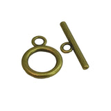 Metal Alloy Toggle Clasps (5 Pieces) 18x14 MM Round Antique Bronze Color For Jewellery Making [ac-jwlsupp-00001-m12]