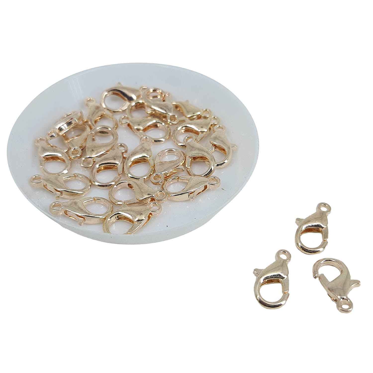 Alloy Lobster Clasps 14x8 MM (10 Pieces) Light Rose Gold Color For Jewellery Making Crafts Accessories [ac-jwlsupp-00003-m8]