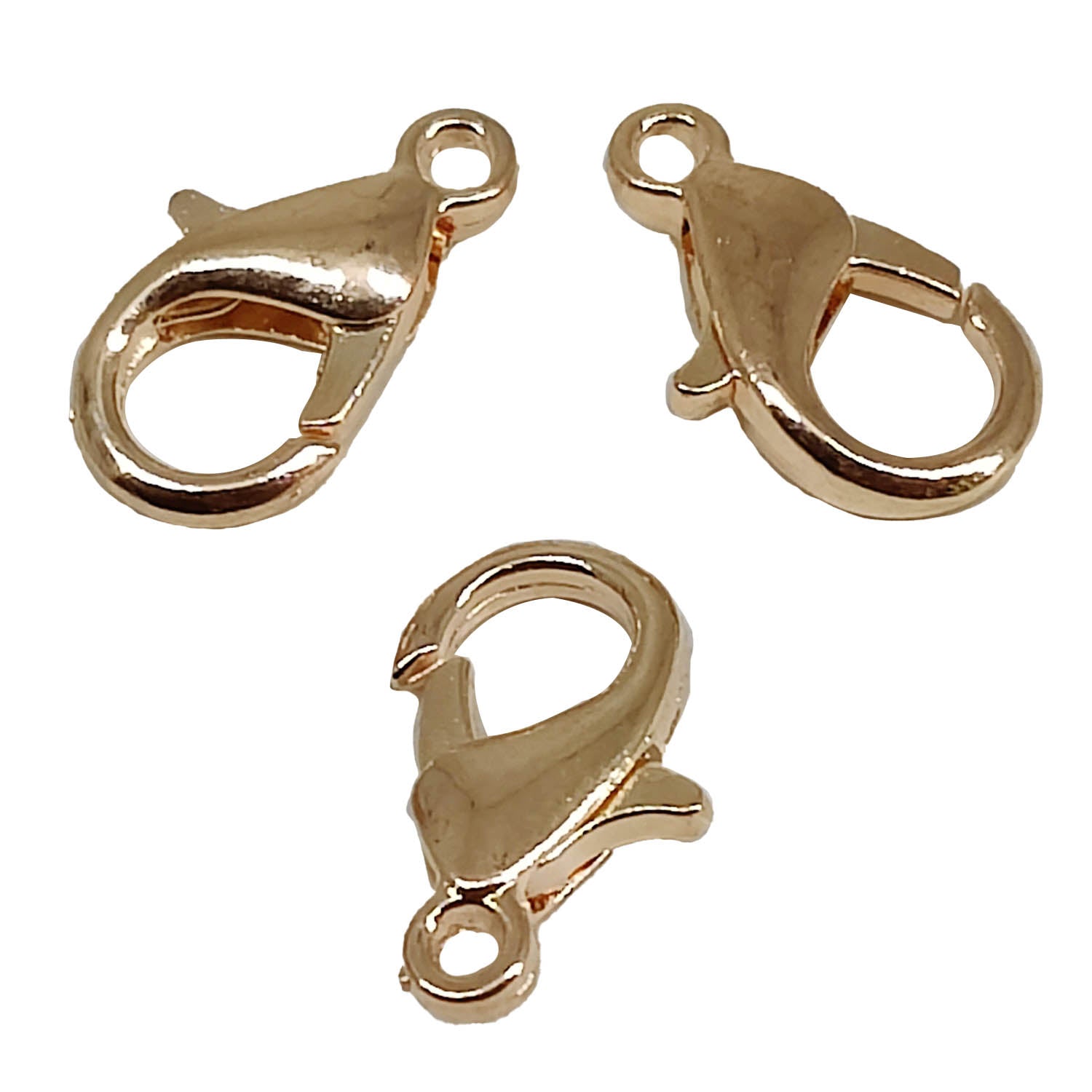 Alloy Lobster Clasps 14x8 MM (10 Pieces) Light Rose Gold Color For Jewellery Making Crafts Accessories [ac-jwlsupp-00003-m8]