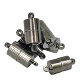 Brass Magnetic Clasp 16x7 MM (5 Pieces) Black Metal Color Cylinder For Jewellery Making [ac-jwlsupp-00005-m7]