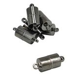 Brass Magnetic Clasp 16x7 MM (5 Pieces) Black Metal Color Cylinder For Jewellery Making [ac-jwlsupp-00005-m7]