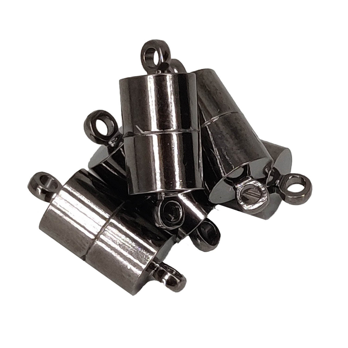 Brass Magnetic Clasp 16x7 MM (5 Pieces) Black Metal Color Cylinder For Jewellery Making [ac-jwlsupp-00005-m7]