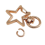 Alloy 360 Degree Swivel Ring Snap Hook Clasps (5 Pieces) 33x23x6 MM Star Rose Gold Color For Key Chain and Bag Making [ac-jwlsupp-00007-m8]