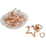 Alloy 360 Degree Swivel Ring Snap Hook Clasps (5 Pieces) 33x23x6 MM Star Rose Gold Color For Key Chain and Bag Making [ac-jwlsupp-00007-m8]