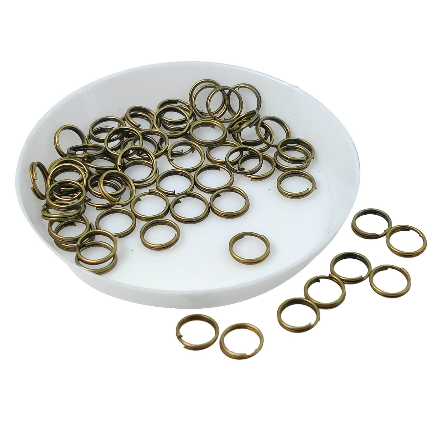 Iron Double Loop Split Jump Rings 7x1.4 MM (300+ Pieces, 25 Grams Wt) Antique Bronze Color For Jewellery Making Crafts [ac-jwlsupp-00015-m28]