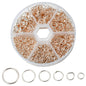 Iron Jump Rings Light Rose Gold Color (Mixed Sizes 4-10 MM, Total 1000 Pieces, 1 Box) For Jewellery Making Crafts