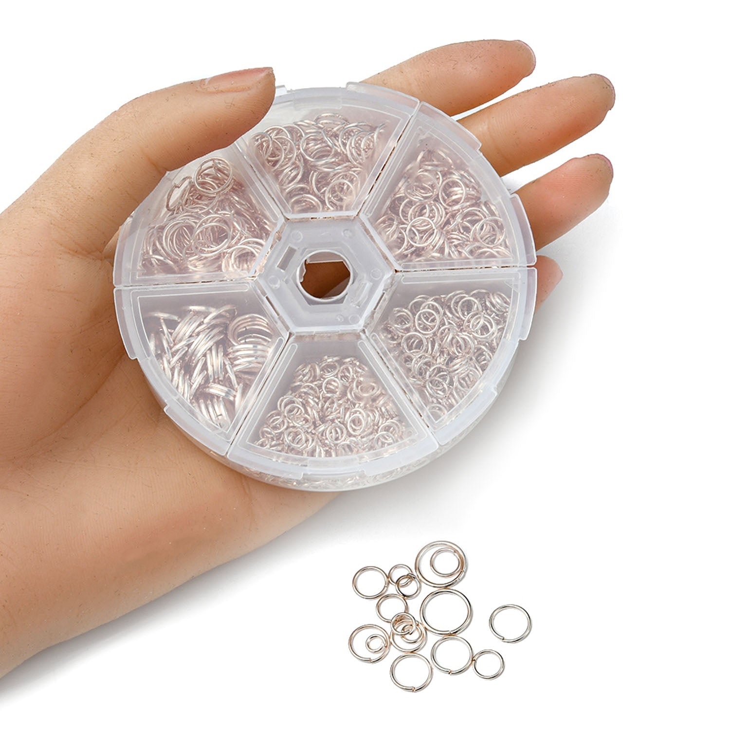 Iron Jump Rings Light Rose Gold Color (Mixed Sizes 4-10 MM, Total 1000 Pieces, 1 Box) For Jewellery Making Crafts