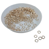 Iron Jump Rings 4x0.7 MM (10 Grams, 225+ Pieces) Light Rose Gold Color For Jewellery Making Crafts [ac-jwlsupp-00015-m7-sub1]