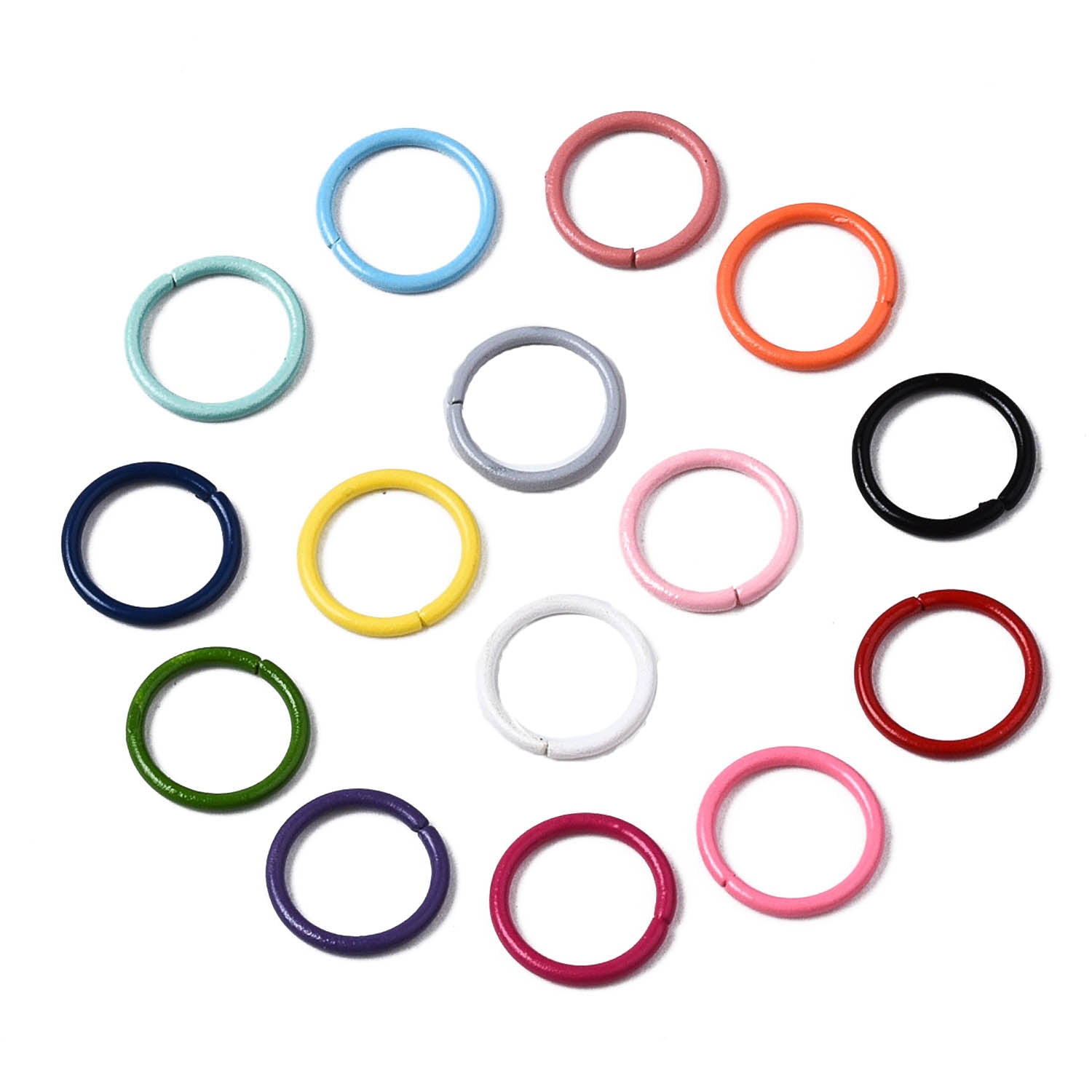Colored Metal Iron Jump Rings 10x1 MM Mixed Colors Round (10 Grams, 50 Pieces) For Jewellery Making Crafts