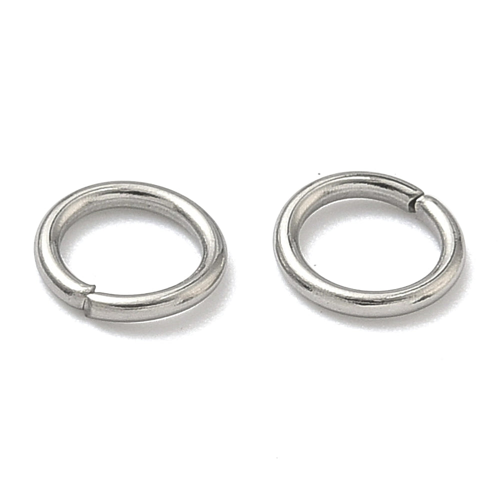 Tarnish Resistant 304-Stainless Steel Jump Rings 7x1 MM (100 Pieces, 10 Grams) 18 Gauge Silver Color For Jewellery Making [ac-jwlsupp-00017-m8]