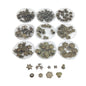 Alloy Bead Caps (50 Pieces, 8-9 Mixed Shapes and Sizes) Antique Bronze Color For Jewellery Making [ac-jwlsupp-00028-m14]