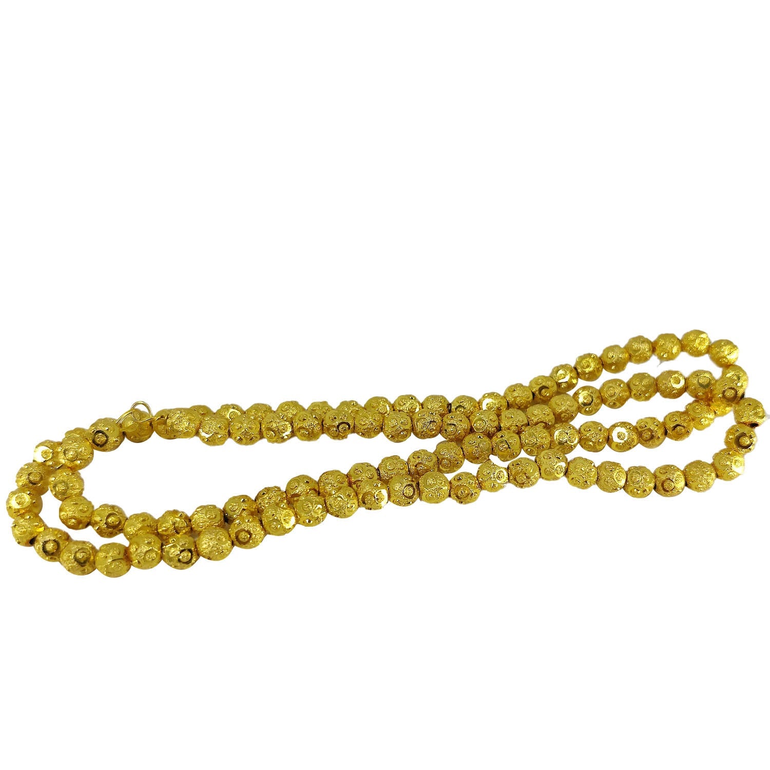 Micro Plated Metal Beads 4 MM (1 String, 90 to 100 Beads) Hole 0.5 MM Gold Color Round For Jewellery Making [ac-jwlsupp-00032-m4]