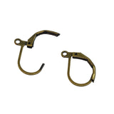Brass Lever-Back Earring Hooks 15x10 MM (10 Pieces) Antique Bronze Color For Jewellery Making  [ac-jwlsupp-00033-m15]