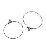 Tarnish Resistant 304-Stainless Steel Hoop Earring Hook 31x0.6 MM (10 Pieces) Round Silver Color For Jewellery Making [ac-jwlsupp-00034-m12]
