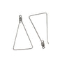 Tarnish Resistant 304-Stainless Steel Hoop Earring Hook 35x21x1 MM (10 Pieces) Triangle Silver Color For Jewellery Making [ac-jwlsupp-00034-m15]