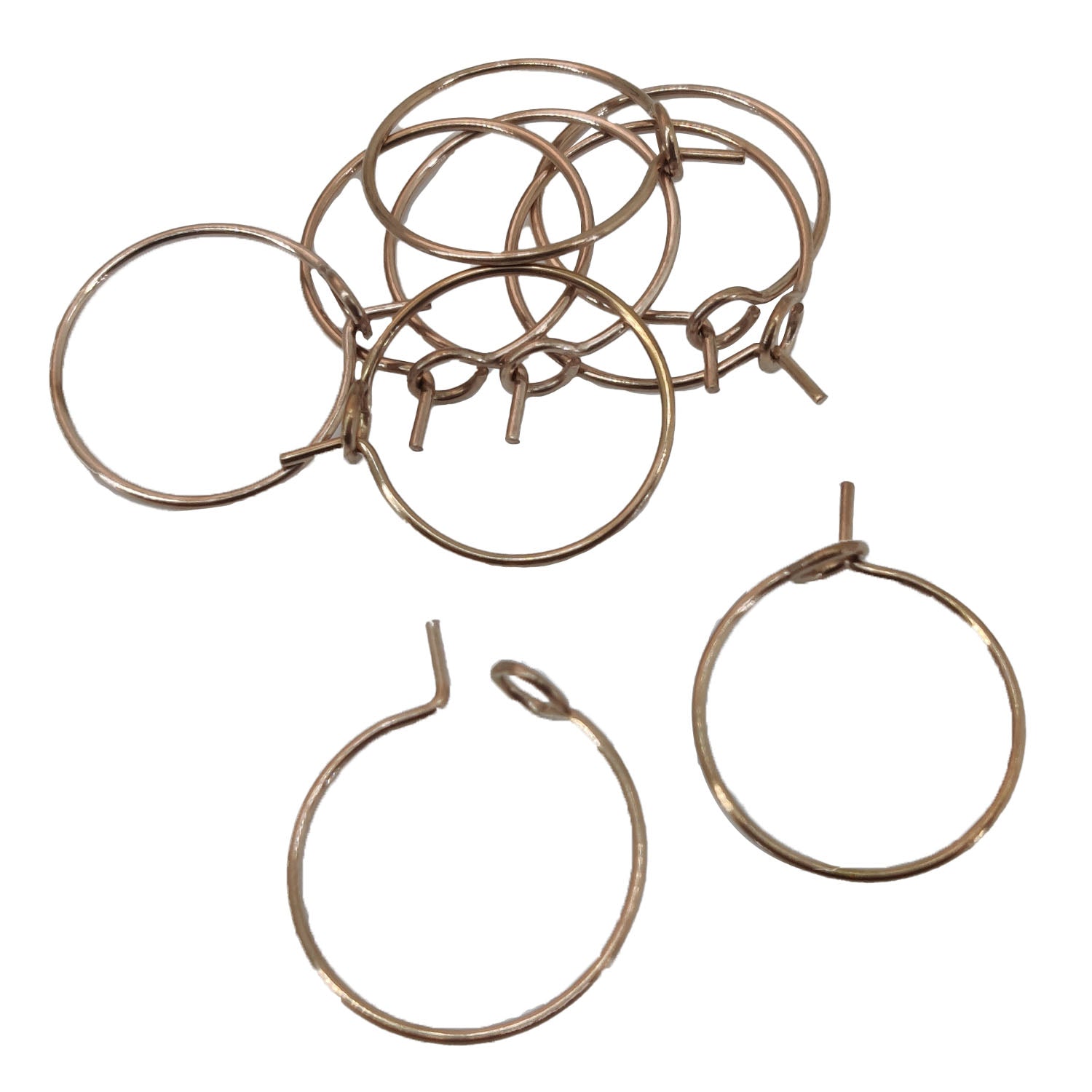 Tarnish Resistant 316-Stainless Steel Hoop Earring Hook 15x0.7 MM (10 Pieces) 21-Gauge Round Rose Gold Color For Jewellery Making