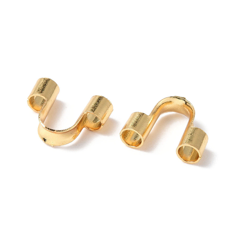 Tarnish Resistant 304-Stainless Steel Wire Guards (10 Pieces) 6x5x2 MM Gold Color End Lock Guardians For Jewellery Making [ac-jwlsupp-00041-m2]