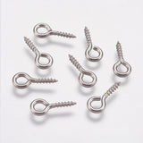 Tarnish Resistant Screw Pin Pegs Bails (5 Grams, 30-35 PCs) 304-Stainless Steel 12x5x1 MM Silver Color For Jewellery Making DIY Crafts