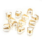 Tarnish Resistant 304-Stainless Steel Snap On Pinch Bails (5 Pieces) 10x8x4 MM Gold Color For Jewellery Making