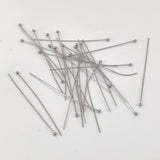 304-Stainless Steel Ball Head Pins 50x0.6 MM (10 Grams, 65+  Pieces) 22 Gauge Tarnish Resistant Silver Color For Jewellery Making Crafts