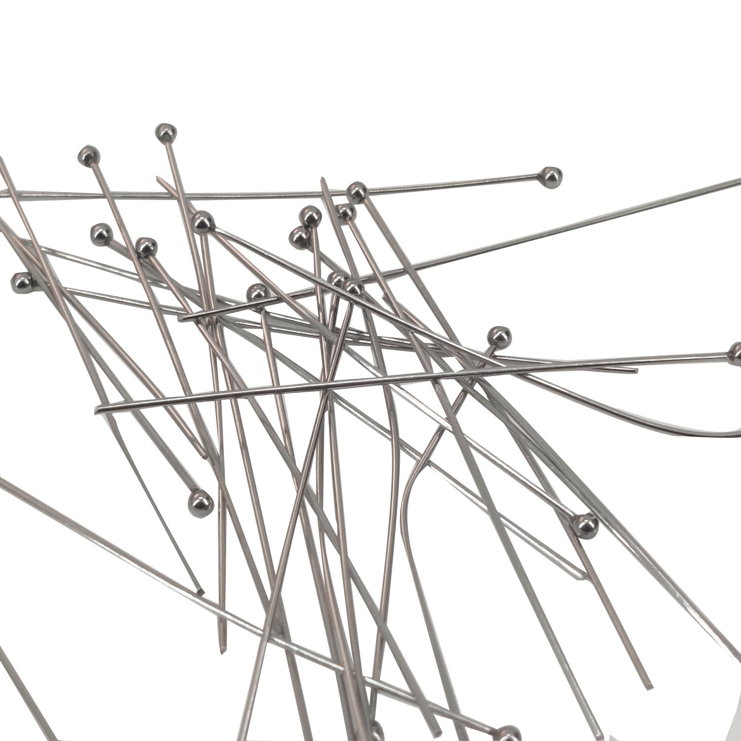 304-Stainless Steel Ball Head Pins 50x0.6 MM (10 Grams, 65+  Pieces) 22 Gauge Tarnish Resistant Silver Color For Jewellery Making Crafts