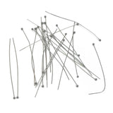 304-Stainless Steel Ball Head Pins 70x0.5 MM (10 Grams, 65+  Pieces) 24 Gauge Tarnish Resistant Silver Color For Jewellery Making Crafts