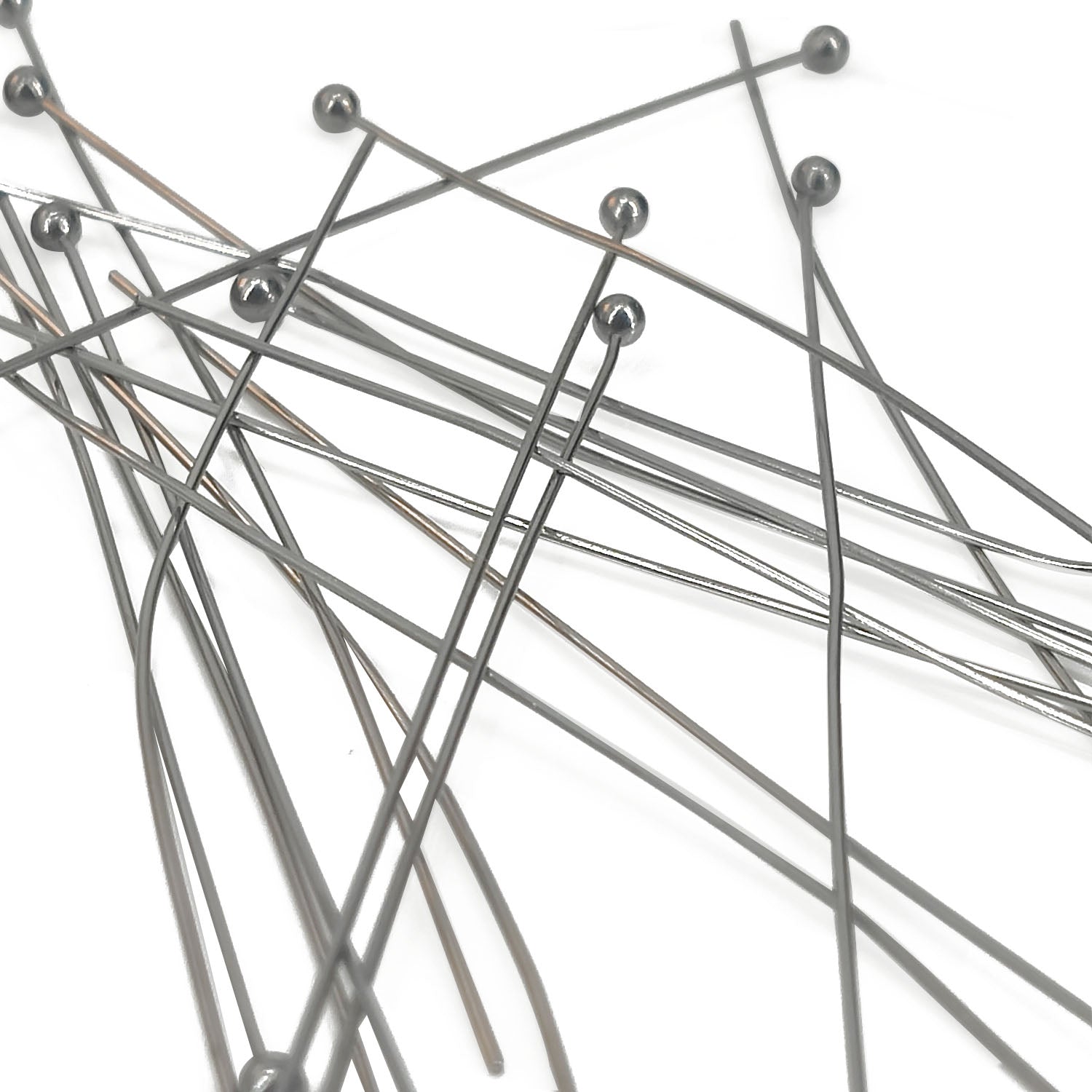 304-Stainless Steel Ball Head Pins 70x0.5 MM (10 Grams, 65+  Pieces) 24 Gauge Tarnish Resistant Silver Color For Jewellery Making Crafts