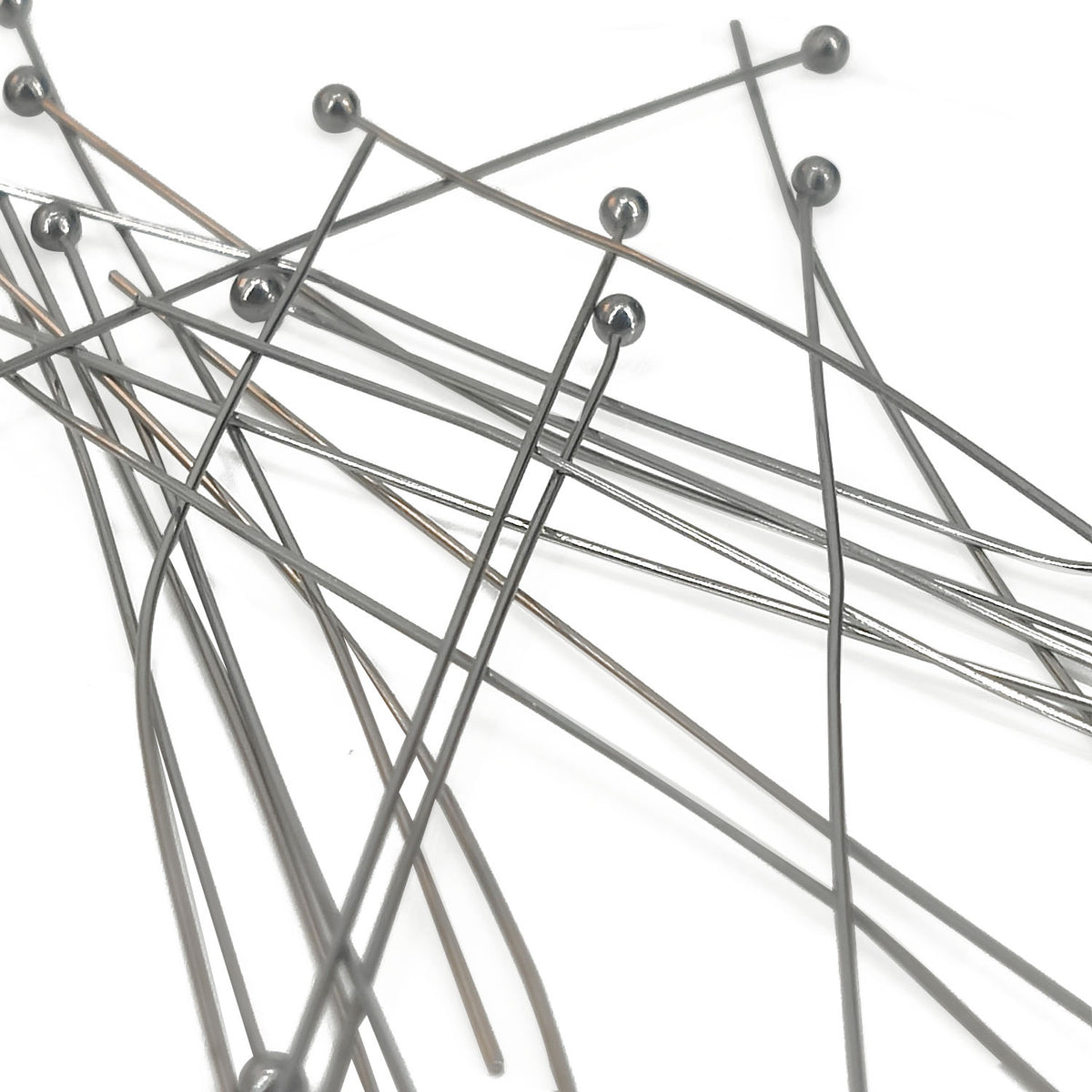 304-Stainless Steel Ball Head Pins 70x0.5 MM (10 Grams, 65+  Pieces) 24 Gauge Tarnish Resistant Silver Color For Jewellery Making Crafts