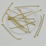 304-Stainless Steel Ball Head Pins 40x0.7 MM (10 Pieces) 21 Gauge Tarnish Resistant Gold Color For Jewellery Making Crafts