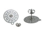 Tarnish Resistant 304-Stainless Steel Earring Studs Bases With Stoppers (4 Pieces) 15 MM Flower Silver Color For Jewellery Making [ac-jwlsupp-00047-m10]
