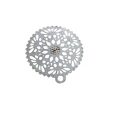 Tarnish Resistant 304-Stainless Steel Earring Studs Bases With Stoppers (4 Pieces) 15 MM Flower Silver Color For Jewellery Making [ac-jwlsupp-00047-m10]
