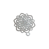 Tarnish Resistant 304-Stainless Steel Earring Studs Bases With Stoppers (4 Pieces) 15 MM Flower Silver Color For Jewellery Making [ac-jwlsupp-00047-m12]