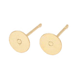 Tarnish Resistant 304-Stainless Steel Earring Base (50 PCs) 6x0.7 MM Stud Post Gold Color Color For Jewellery Making [ac-jwlsupp-00047-m14]