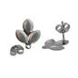 Tarnish Resistant 304-Stainless Steel Earring Studs Bases With Stoppers (4 Pieces) 14x11 MM Leaf Silver Color For Jewellery Making [ac-jwlsupp-00047-m5]