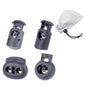 Plastic Cord Locks With Spring (20 Pieces, Mixed Shapes) 20-28 MM For Shoe Lace Thread Wire Stopper Black [ac-jwlsupp-00052-m1]