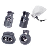 Plastic Cord Locks With Spring (20 Pieces, Mixed Shapes) 20-28 MM For Shoe Lace Thread Wire Stopper Black [ac-jwlsupp-00052-m1]
