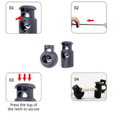 Plastic Cord Locks With Spring (20 Pieces, Mixed Shapes) 20-28 MM For Shoe Lace Thread Wire Stopper Black [ac-jwlsupp-00052-m1]