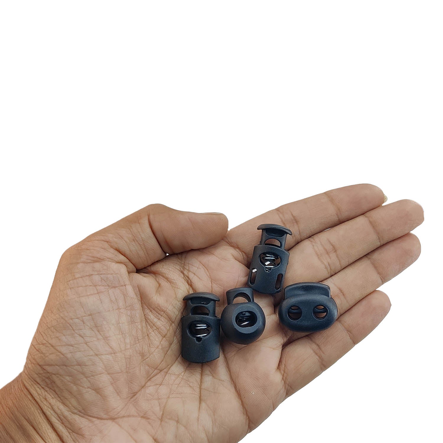 Plastic Cord Locks With Spring (20 Pieces, Mixed Shapes) 20-28 MM For Shoe Lace Thread Wire Stopper Black [ac-jwlsupp-00052-m1]