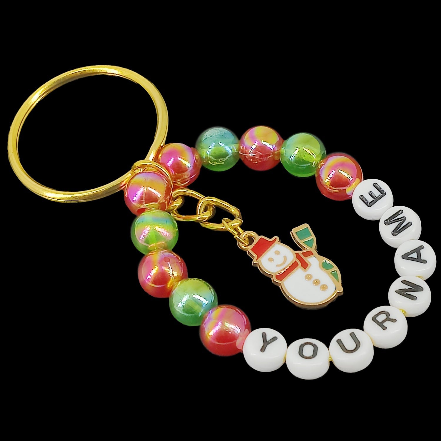 Christmas Personalized Name Customized Keychains Gifts Multicolor
