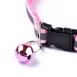 Name Personalized Adjustable Polyester Reflective Pet Dog Cat Collar 8 Inch [Neck Dia 7.5 to 12 Inch] Pink (Pack of 1)