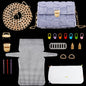 Embroidery Canvas Mesh Plastic Bag Making Kit (13x14 Inch Sheet, 2 D Rings, 1 Chain, 8 Markers, 1 Buckle, 1 Lock, 4 Needles, 2 Screws) Hole 4x4mm