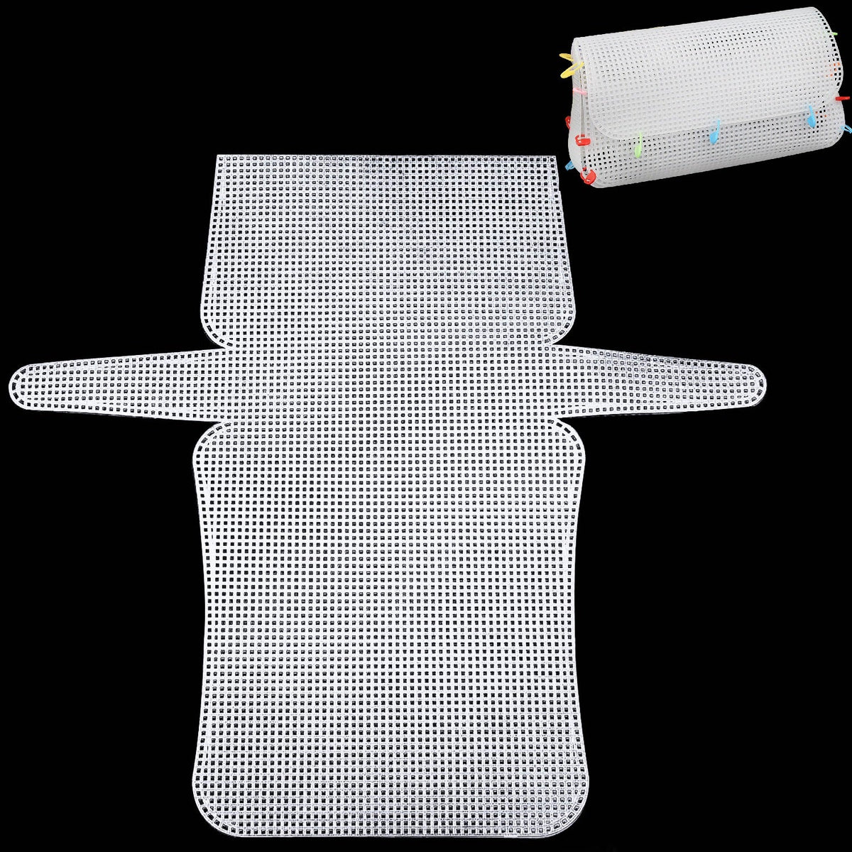 Embroidery Canvas Mesh Plastic Sheets 20x21 Inch (1 Piece) Hole 4x4mm Rectangle White For Cross Stitching DIY Knitting Crochet Crafts