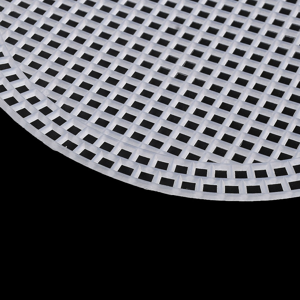 Embroidery Canvas Mesh Bottom Side Padding Plastic Sheets (6.75 Inch Round x 2 PCs, 22x2 Inch Rectangle x 1 PC) Hole 4x4mm White For Bag Purse Making [ac-sewsupp-00006-m33]