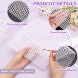 Embroidery Canvas Mesh Plastic Sheets 12x17 Inch (1 Sheet) Hole 4x4mm For Bag Purse Tote Making Rectangle White For Cross Stitching Knitting [ac-sewsupp-00006-m34]