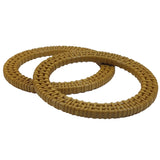 Braided Round Plastic Purse Bag Handles (2 Pieces) 4.5 Inch 8mm Light Brown For Making Accessories Spare Replacements
