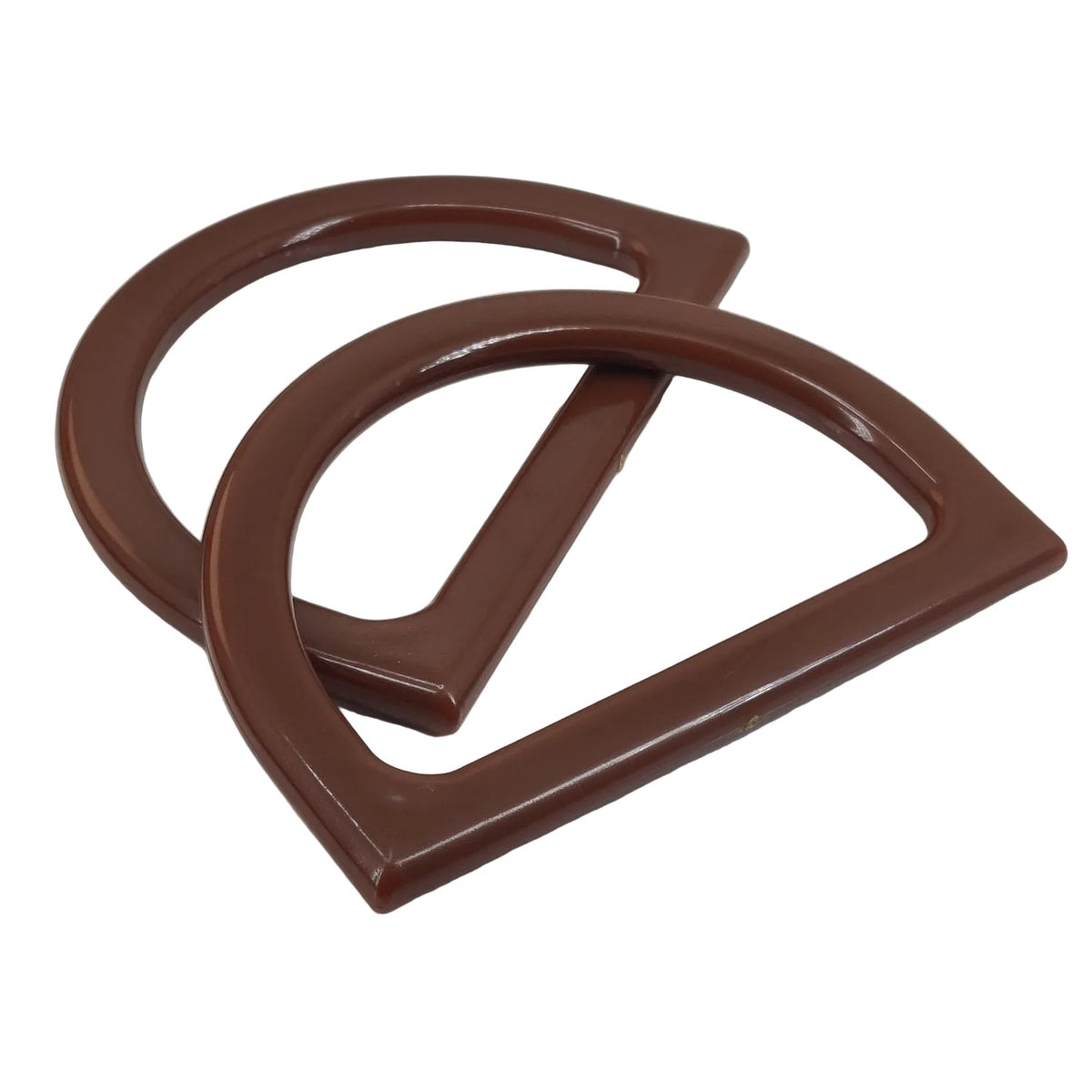 Plastic D Shape Purse Bag Handles (2 Pieces) 4.5x3.25 Inch 9mm Brown For Making Accessories Spare Replacements