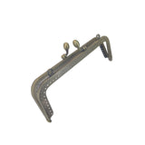 Bag Making Frame 7x3.25 Inch (1 PC) with Kisser Slide Lock Clasp Antique Bronze Color Metal Iron for DIY Purse Clutch Replacement Accessories