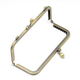 Bag Making Frame 7x3.25 Inch (1 PC) with Kisser Slide Lock Clasp Antique Bronze Color Metal Iron for DIY Purse Clutch Replacement Accessories [ac-sewsupp-00007-m18]