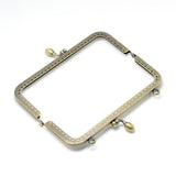 Bag Making Frame 7x3.25 Inch (1 PC) with Kisser Slide Lock Clasp Antique Bronze Color Metal Iron for DIY Purse Clutch Replacement Accessories